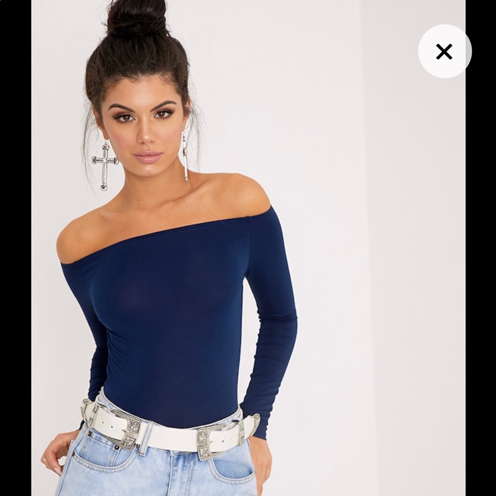 PrettyLittleThing Navy blue bodysuit